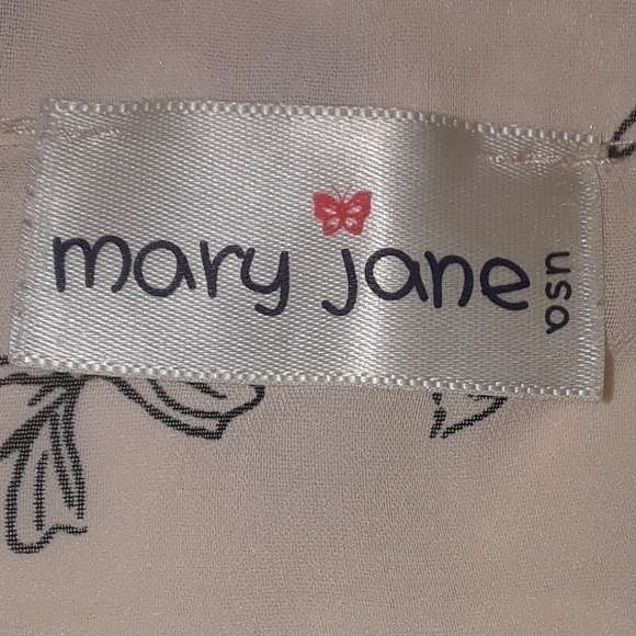 𝅺mary Jane USA sheer bowtie patterned top - Picture 2 of 6